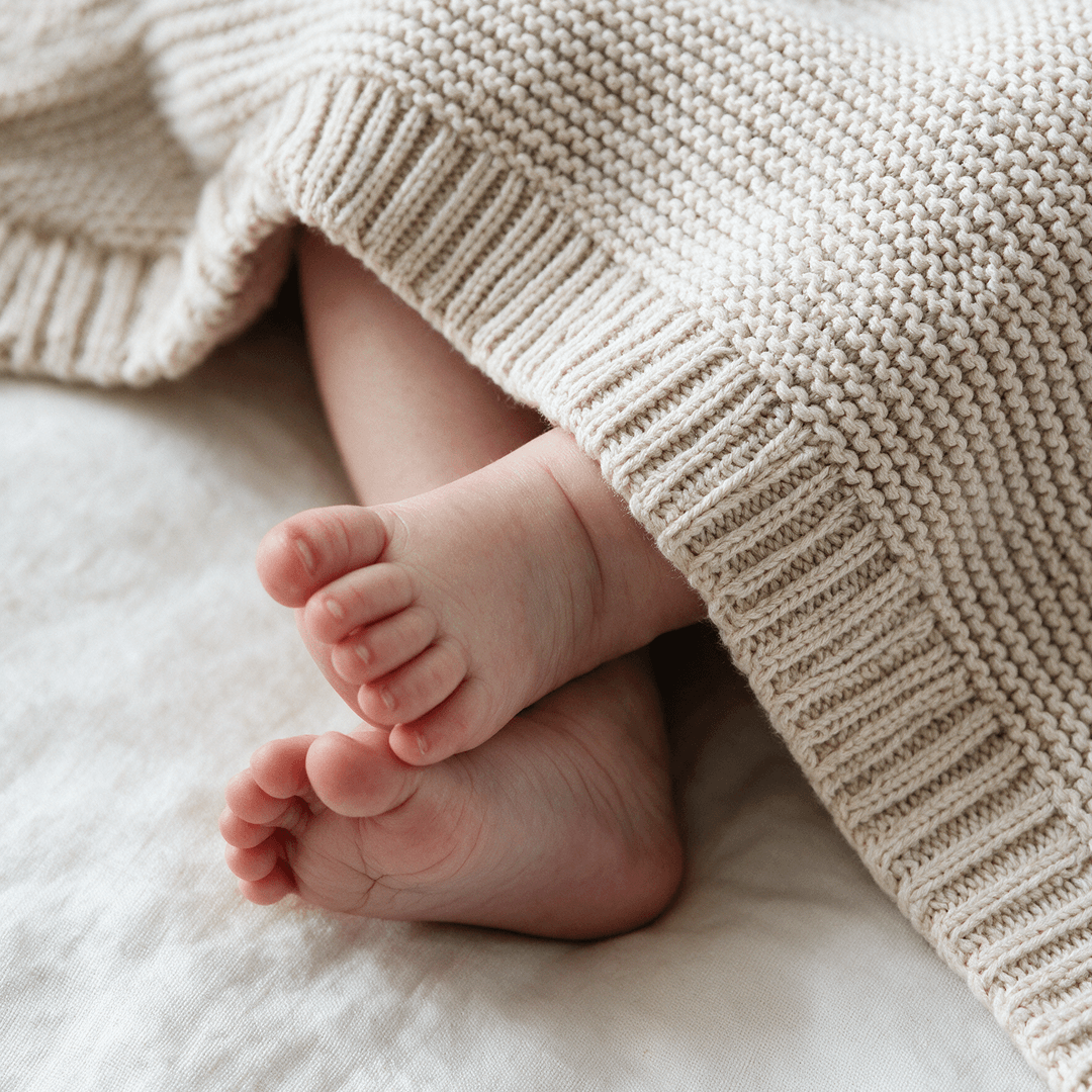 Oat Knitted Blanket
