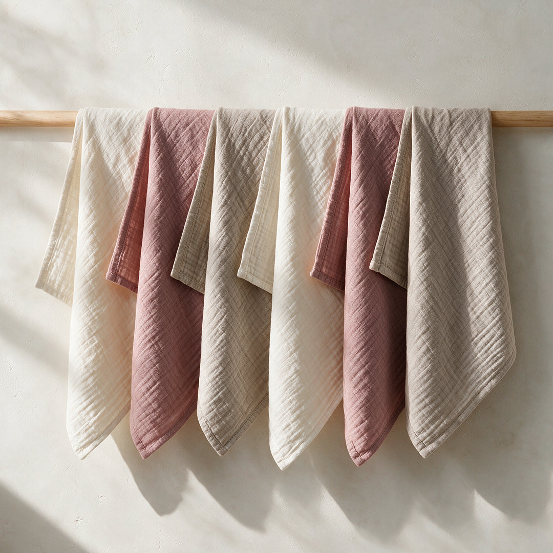 Soft Blush Muslin Squares · 6-Pack