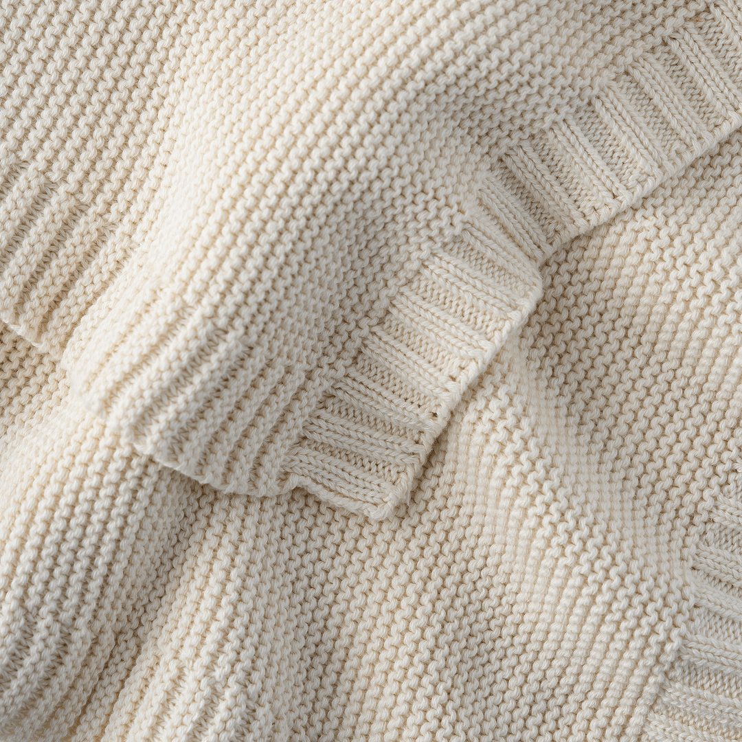 Cream Knitted Blanket
