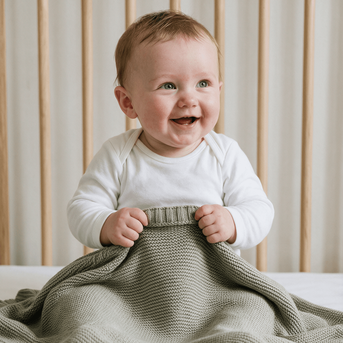 Sage Knitted Blanket
