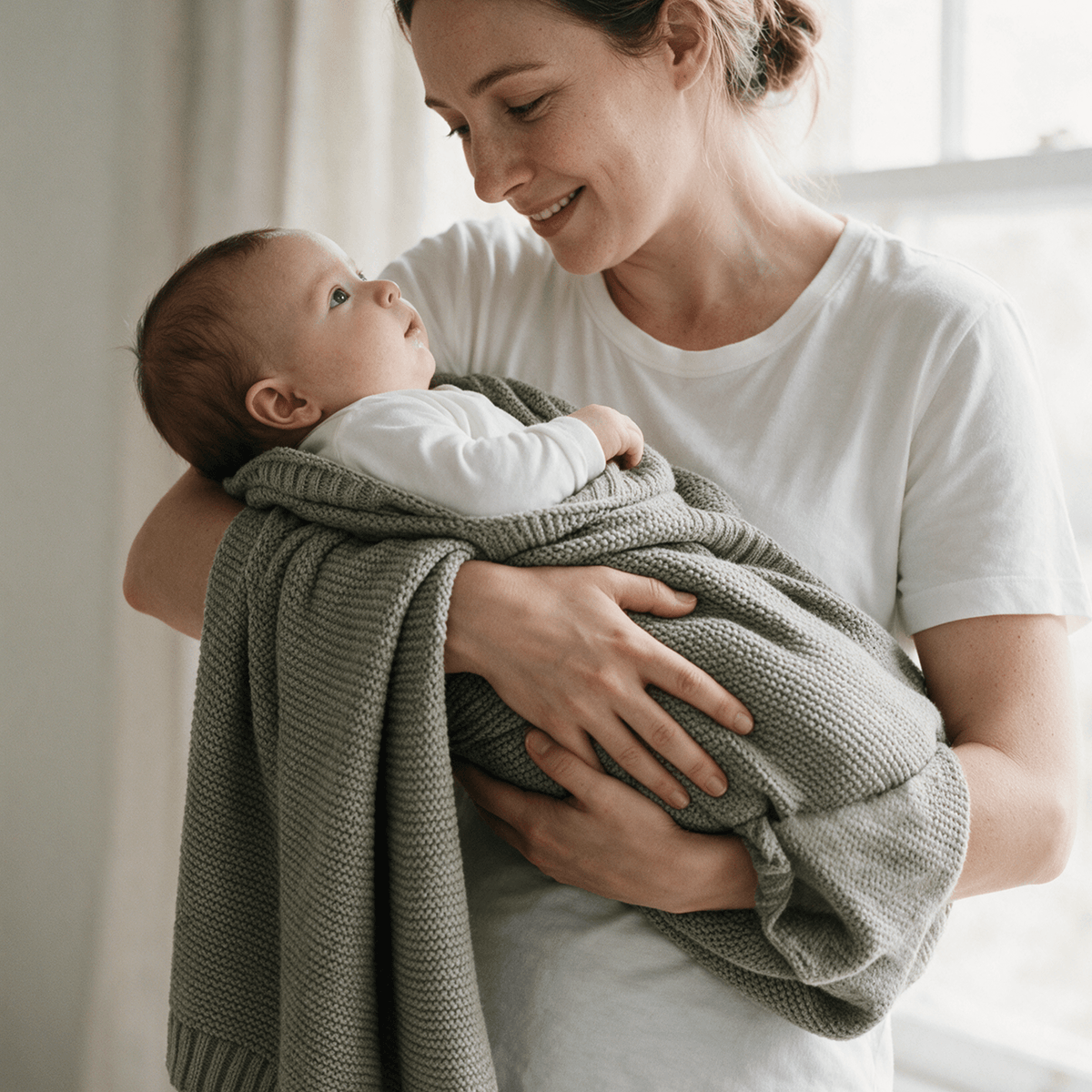 Sage Knitted Blanket