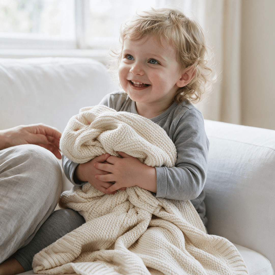Cream Knitted Blanket