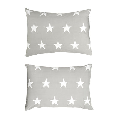 Grey & White Stars Pair of Pillowcases